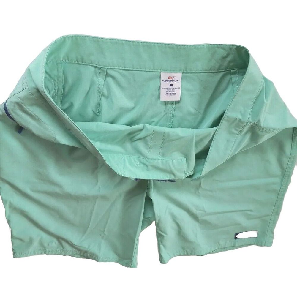 Vineyard Vines Mens Bermuda Short 38 Light Green Polyester Spandex Inseam 9in